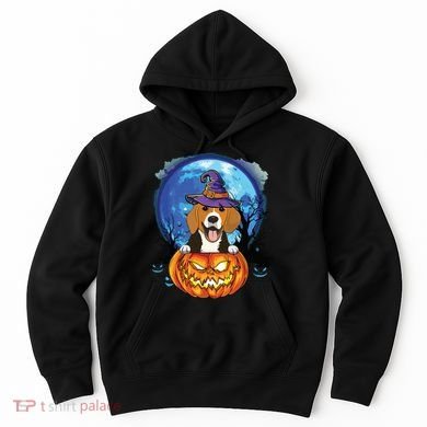 Beagle Witch Hat Pumpkin Scary Halloween Dog Lovers Hoodie