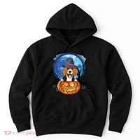 Beagle Witch Hat Pumpkin Scary Halloween Dog Lovers Hoodie thumb 0