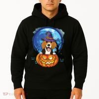 Beagle Witch Hat Pumpkin Scary Halloween Dog Lovers Hoodie thumb 2