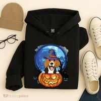 Beagle Witch Hat Pumpkin Scary Halloween Dog Lovers Hoodie thumb 4