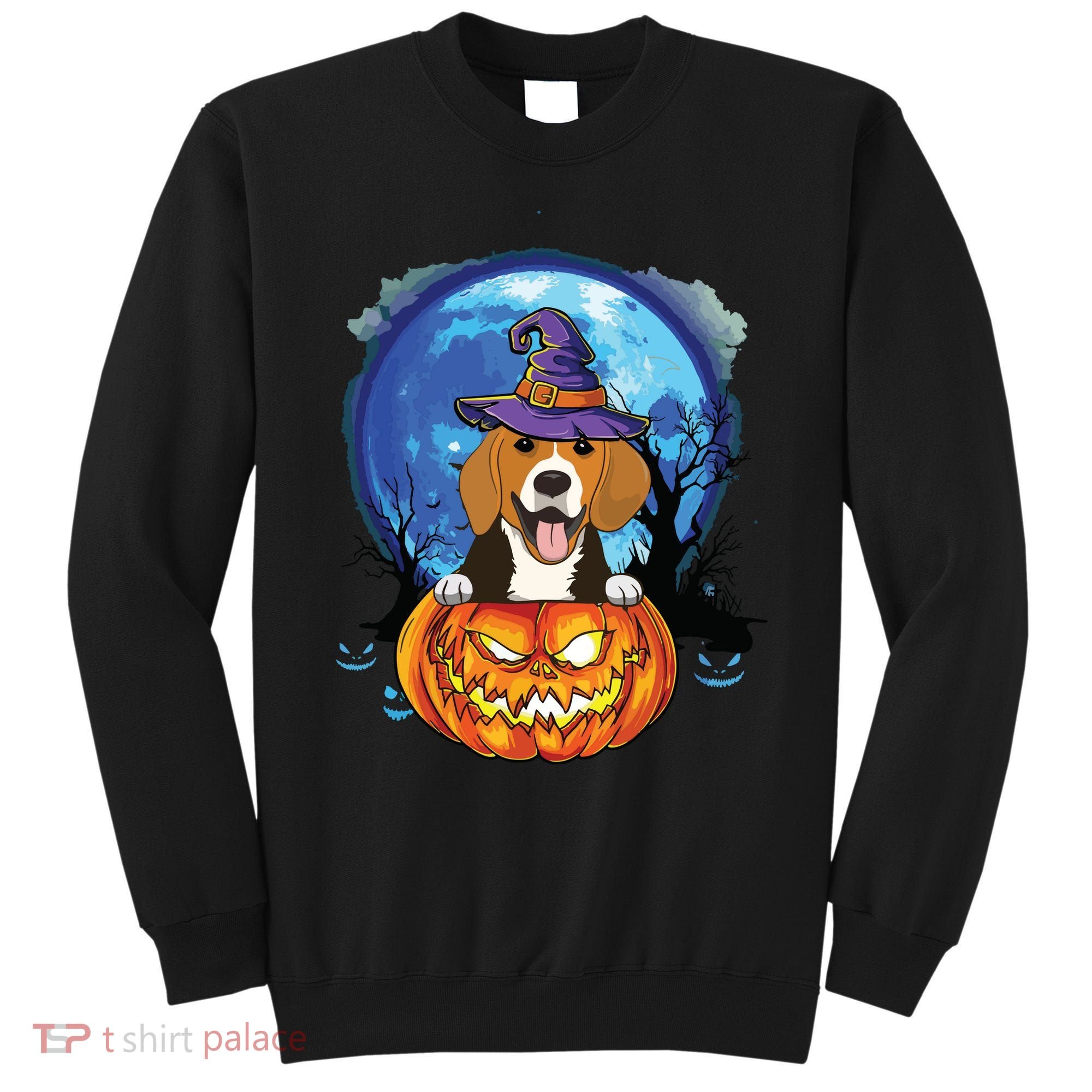 Beagle Witch Hat Pumpkin Scary Halloween Dog Lovers Sweatshirt