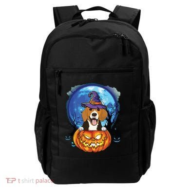 Beagle Witch Hat Pumpkin Scary Halloween Dog Lovers Backpack