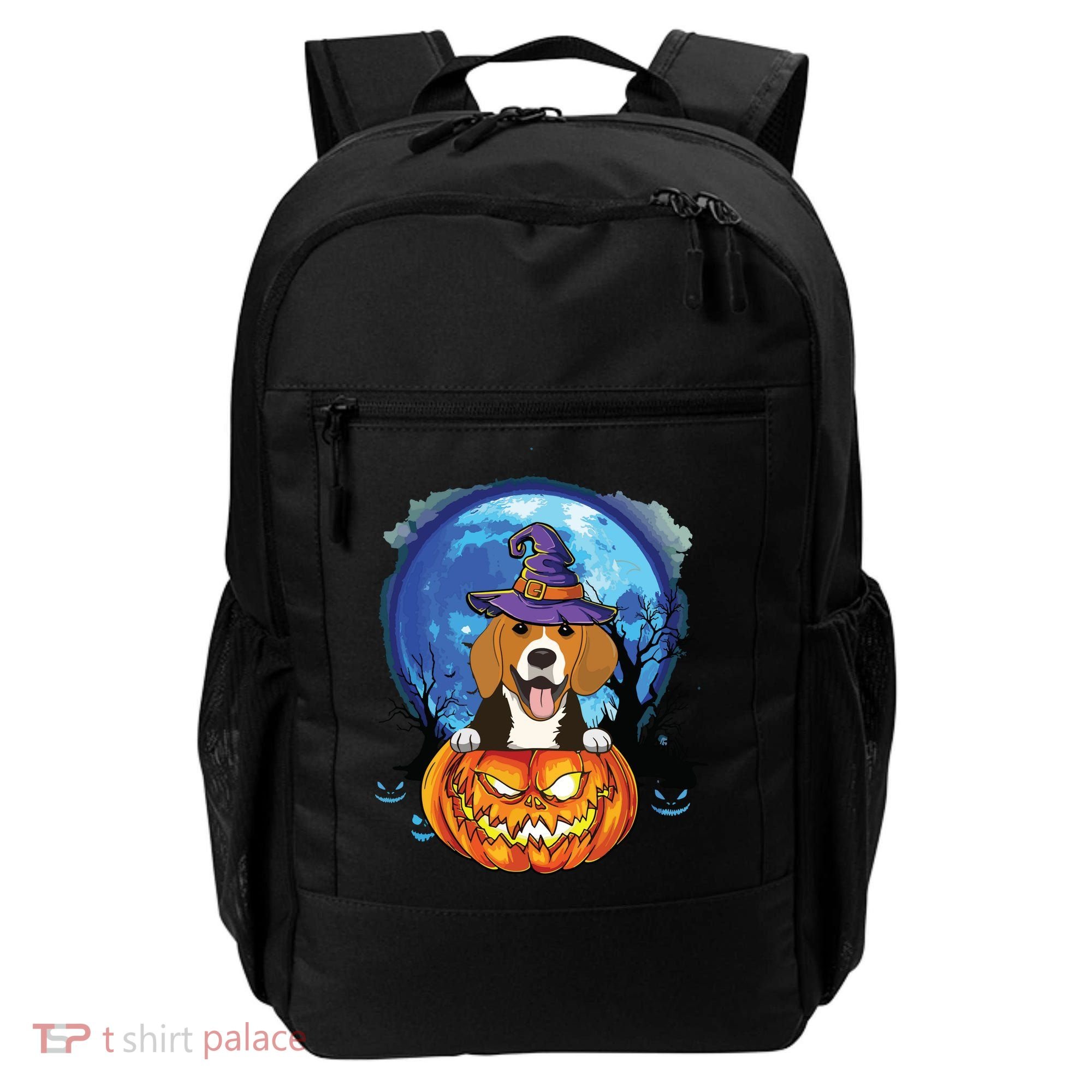 Beagle Witch Hat Pumpkin Scary Halloween Dog Lovers Backpack