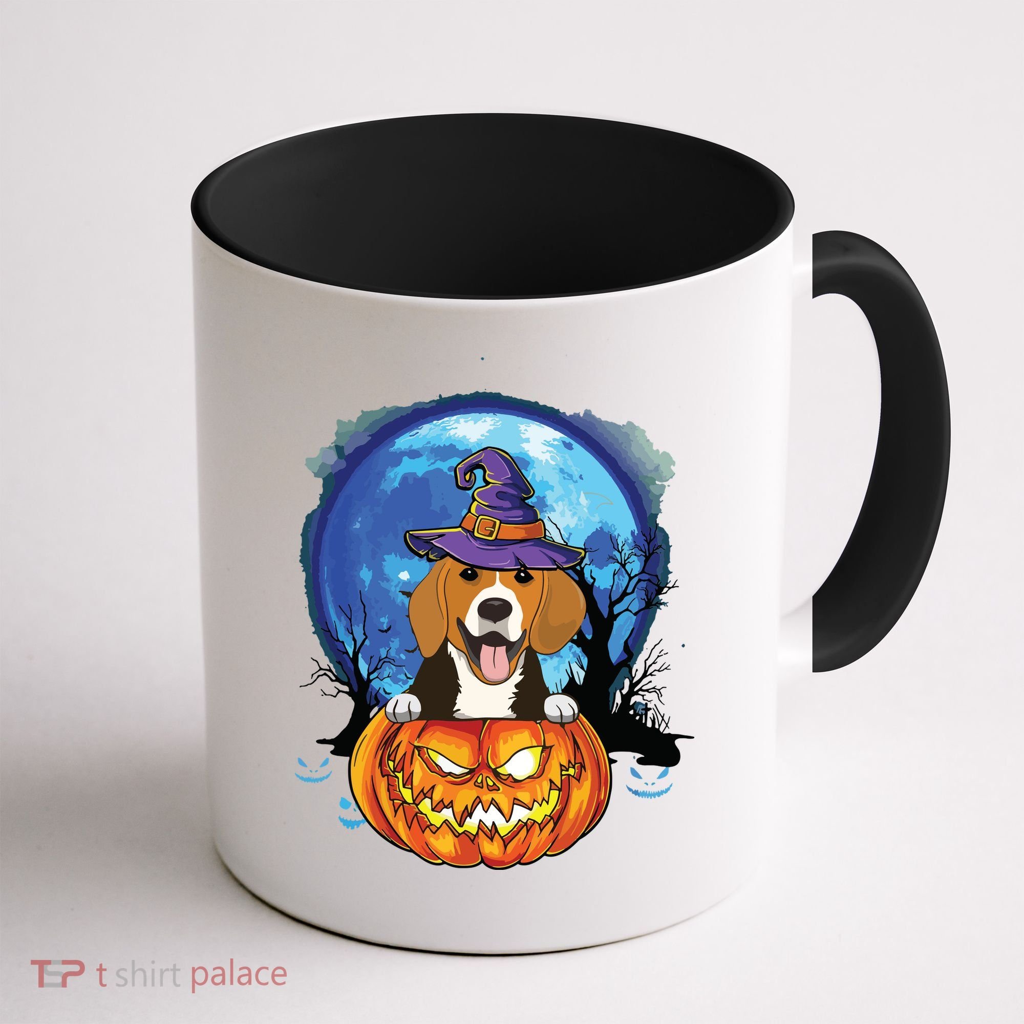 Beagle Witch Hat Pumpkin Scary Halloween Dog Lovers Coffee Mug