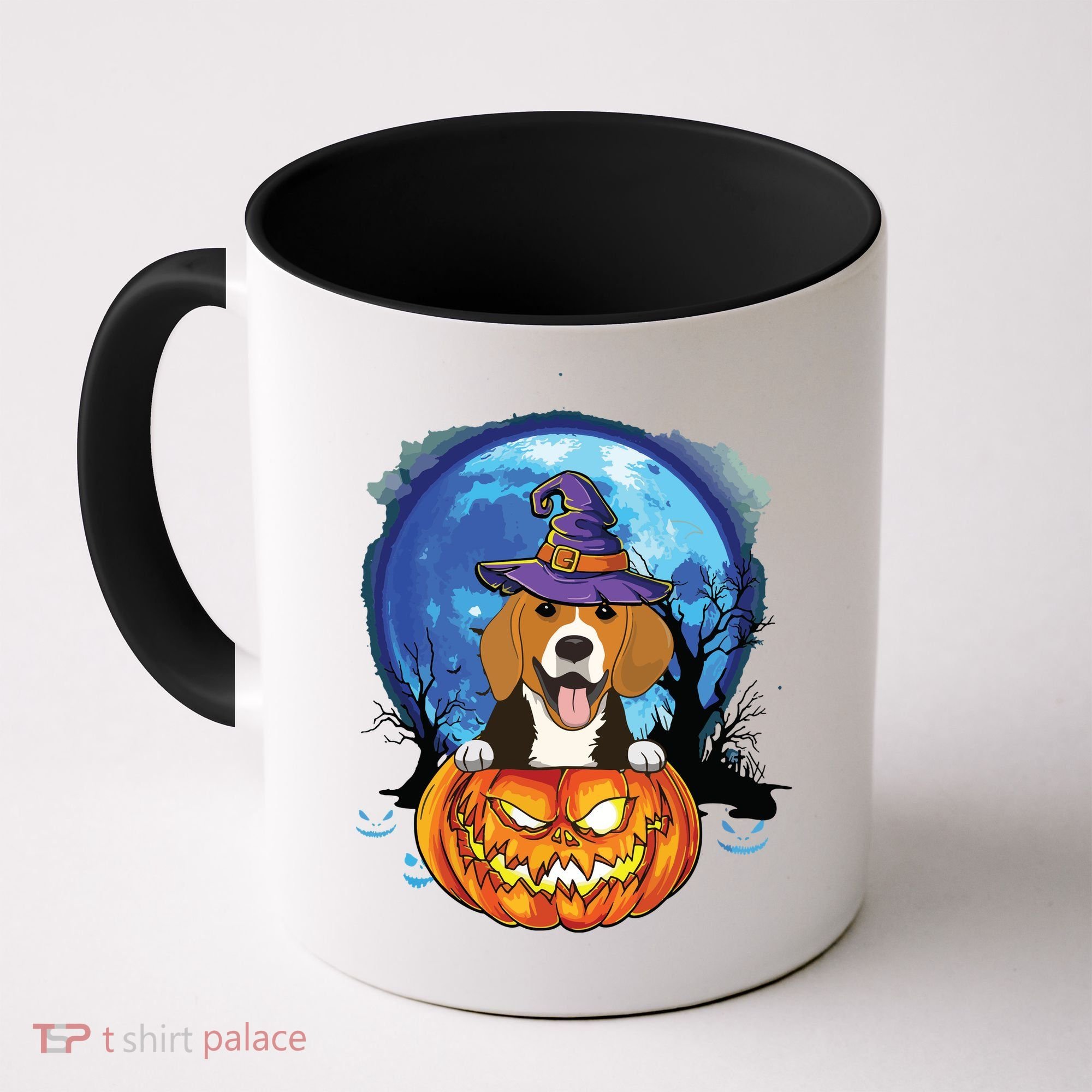Beagle Witch Hat Pumpkin Scary Halloween Dog Lovers Coffee Mug