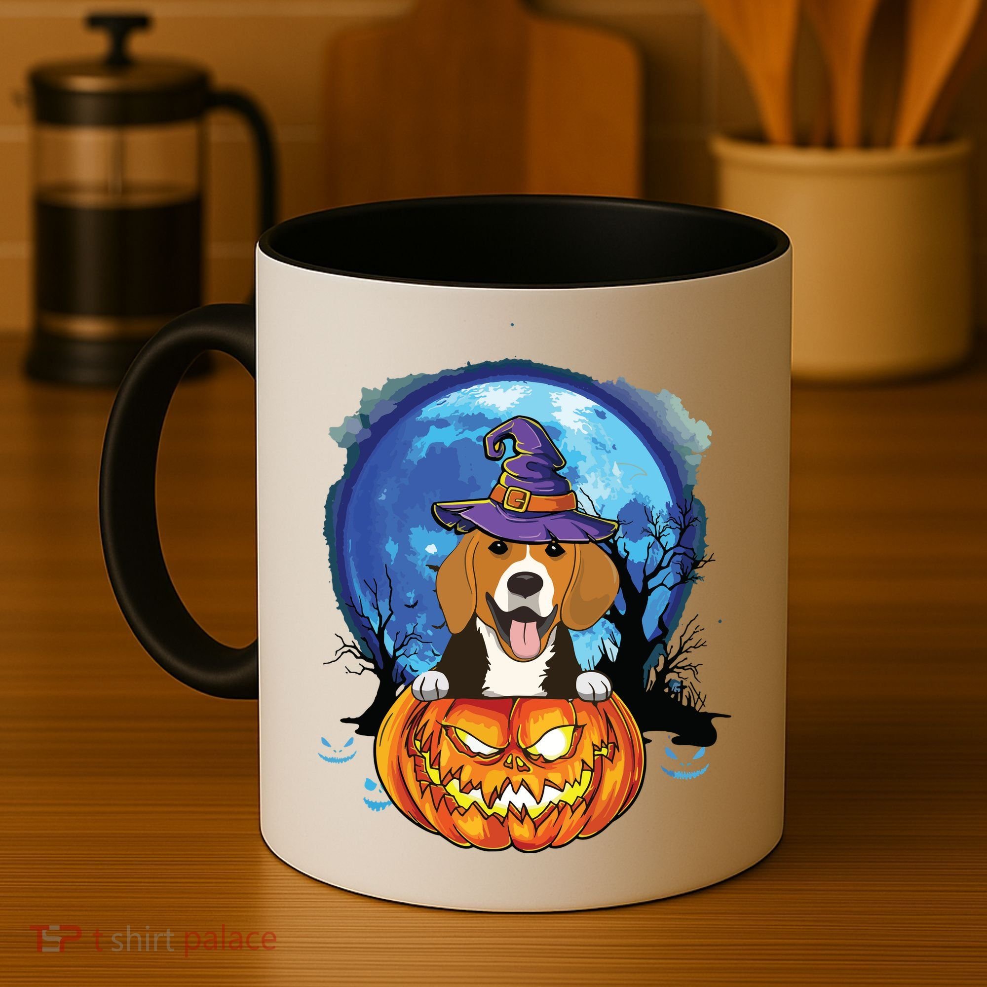 Beagle Witch Hat Pumpkin Scary Halloween Dog Lovers Coffee Mug