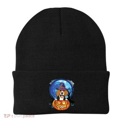 Beagle Witch Hat Pumpkin Scary Halloween Dog Lovers Beanie
