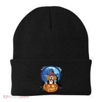 Beagle Witch Hat Pumpkin Scary Halloween Dog Lovers Beanie thumb 0