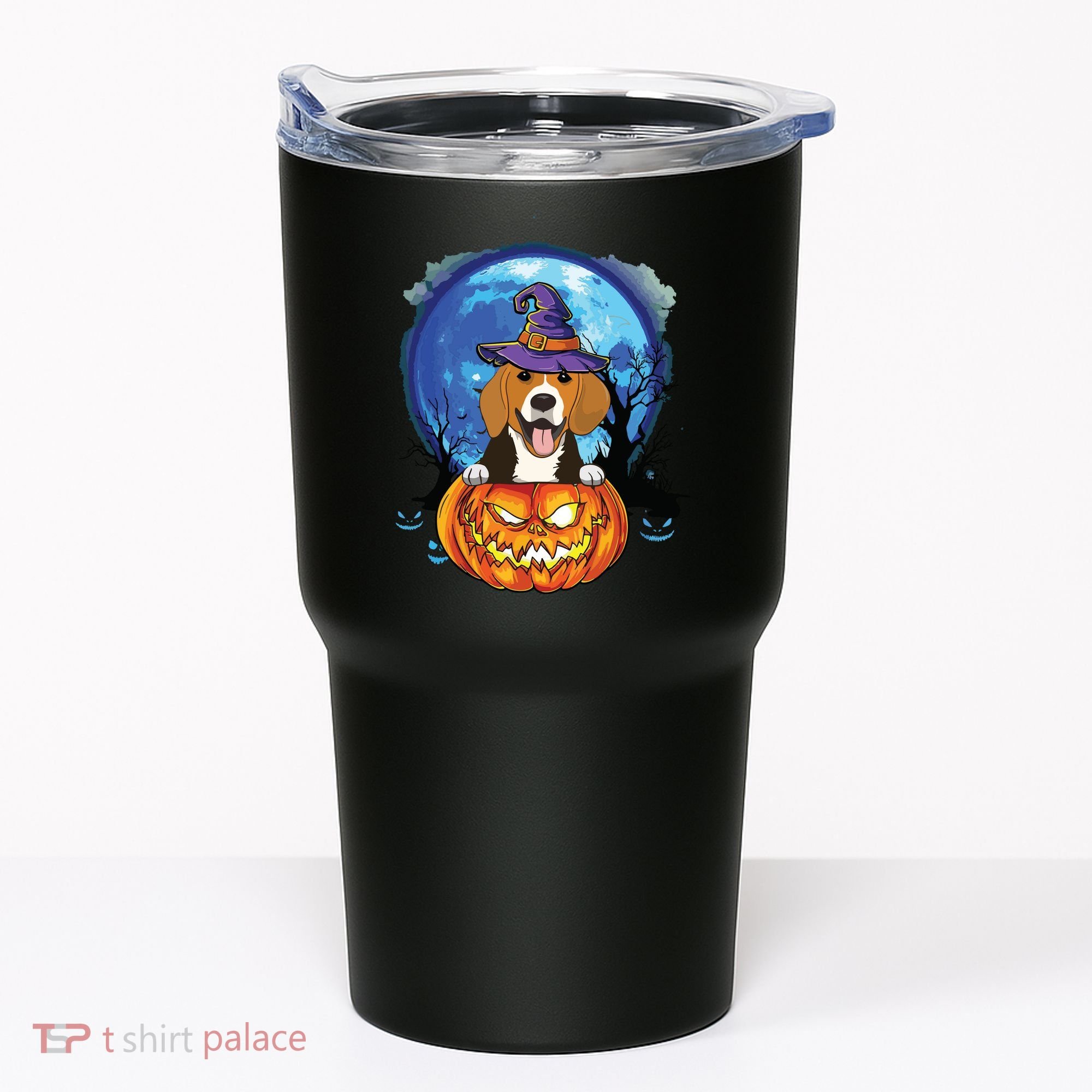 Beagle Witch Hat Pumpkin Scary Halloween Dog Lovers Tumbler