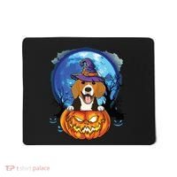 Beagle Witch Hat Pumpkin Scary Halloween Dog Lovers Mousepad thumb 0