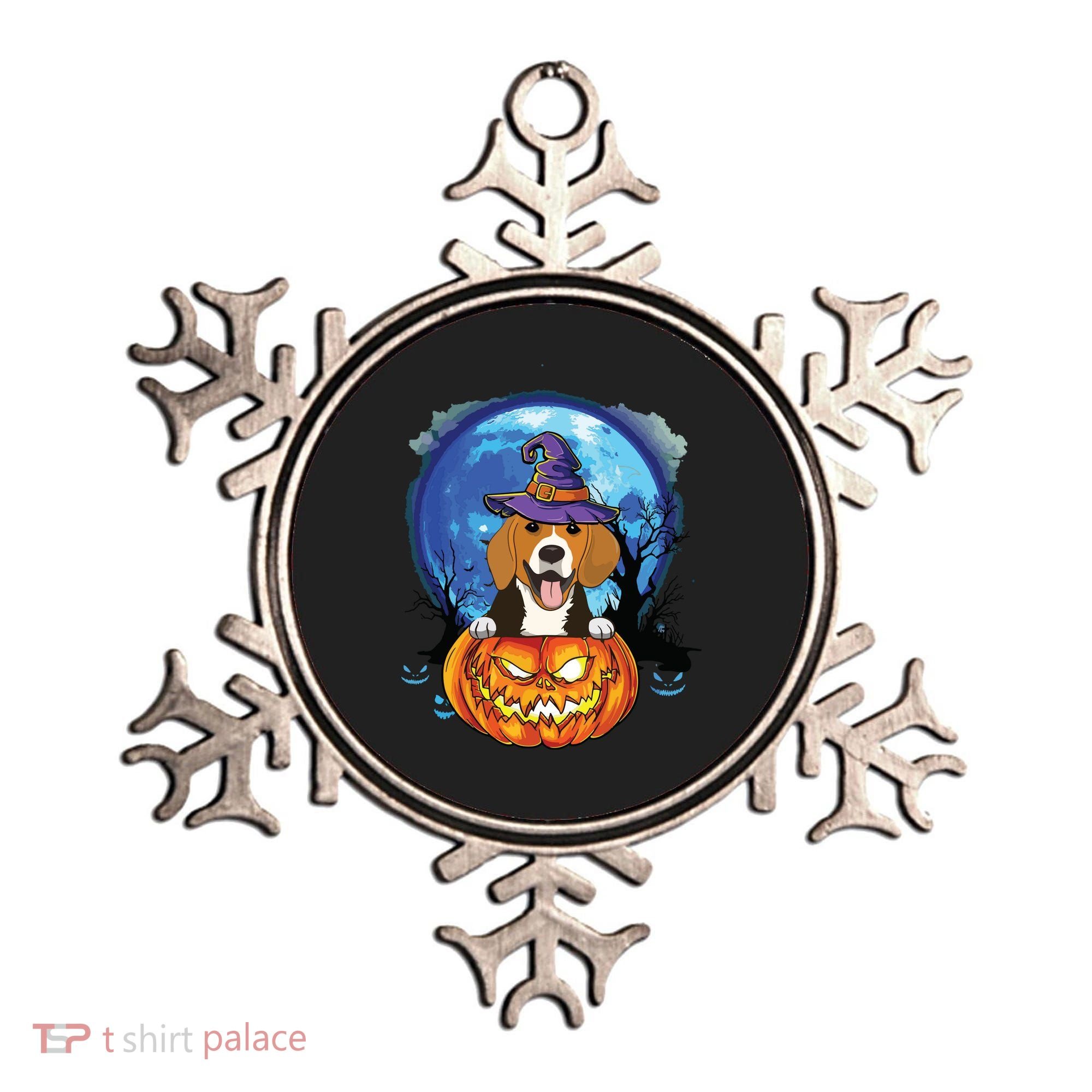 Beagle Witch Hat Pumpkin Scary Halloween Dog Lovers Ornament