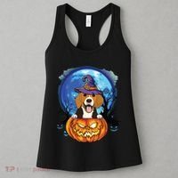 Beagle Witch Hat Pumpkin Scary Halloween Dog Lovers Women's Tank Top thumb 3