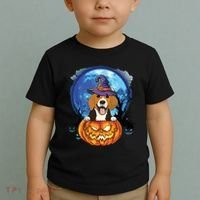 Beagle Witch Hat Pumpkin Scary Halloween Dog Lovers Toddler T-Shirt thumb 2