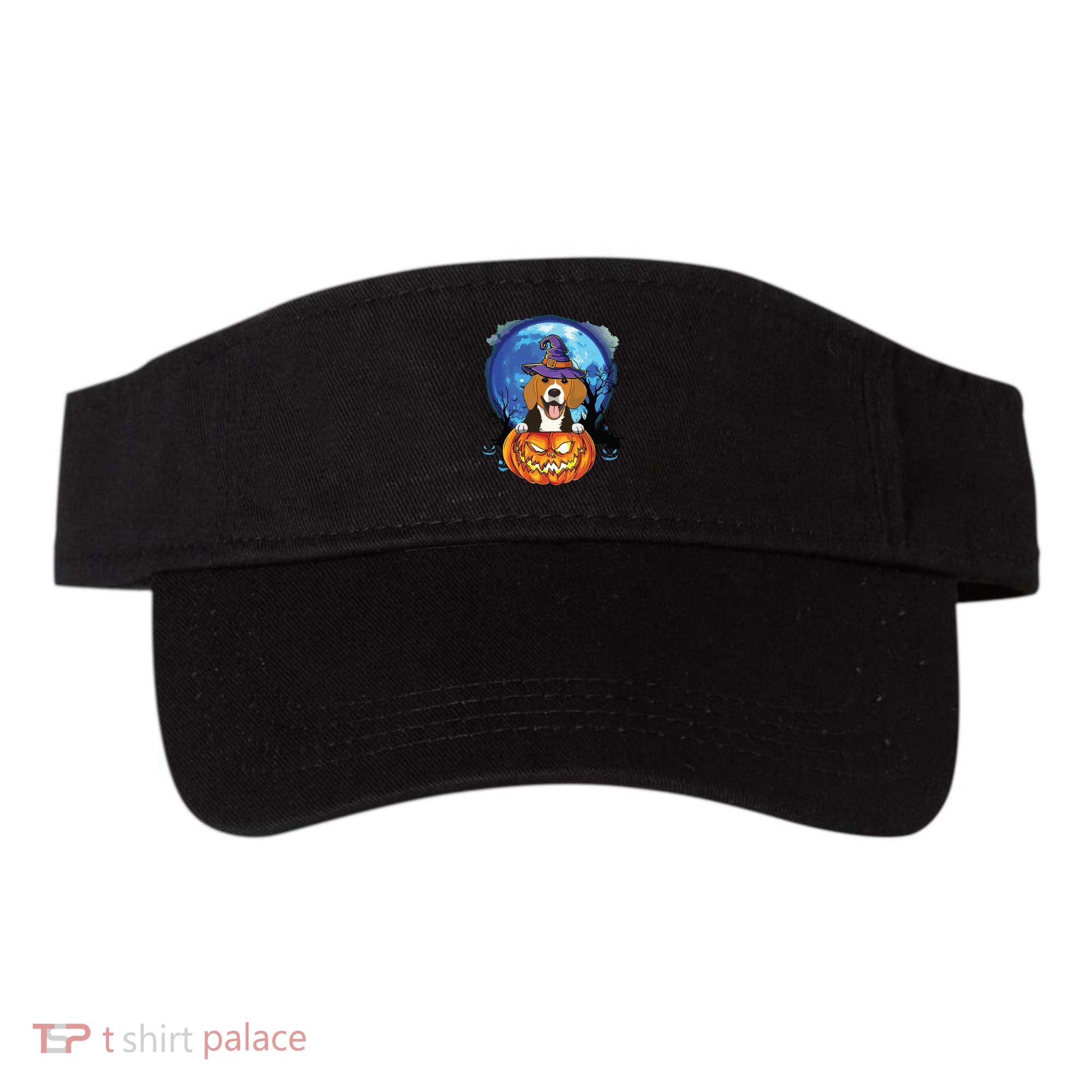 Beagle Witch Hat Pumpkin Scary Halloween Dog Lovers Visor