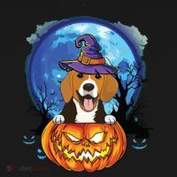 Beagle Witch Hat Pumpkin Scary Halloween Dog Lovers Visor thumb 3