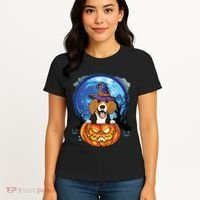 Beagle Witch Hat Pumpkin Scary Halloween Dog Lovers Women's T-Shirt thumb 4