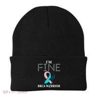 Brca Warrior I'm Fine Breast Cancer Awareness Gift Beanie thumb 0