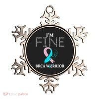 Brca Warrior I'm Fine Breast Cancer Awareness Gift Ornament thumb 0