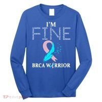 Brca Warrior I'm Fine Breast Cancer Awareness Gift Long Sleeve Shirt thumb 0