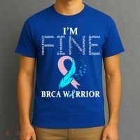 Brca Warrior I'm Fine Breast Cancer Awareness Gift T-Shirt thumb 3