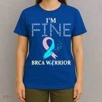 Brca Warrior I'm Fine Breast Cancer Awareness Gift T-Shirt thumb 4
