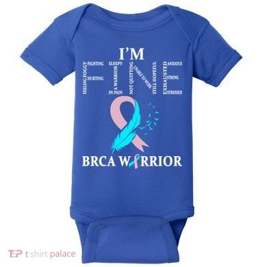 Brca Warrior I'm Fine Breast Cancer Awareness Gift Baby Bodysuit