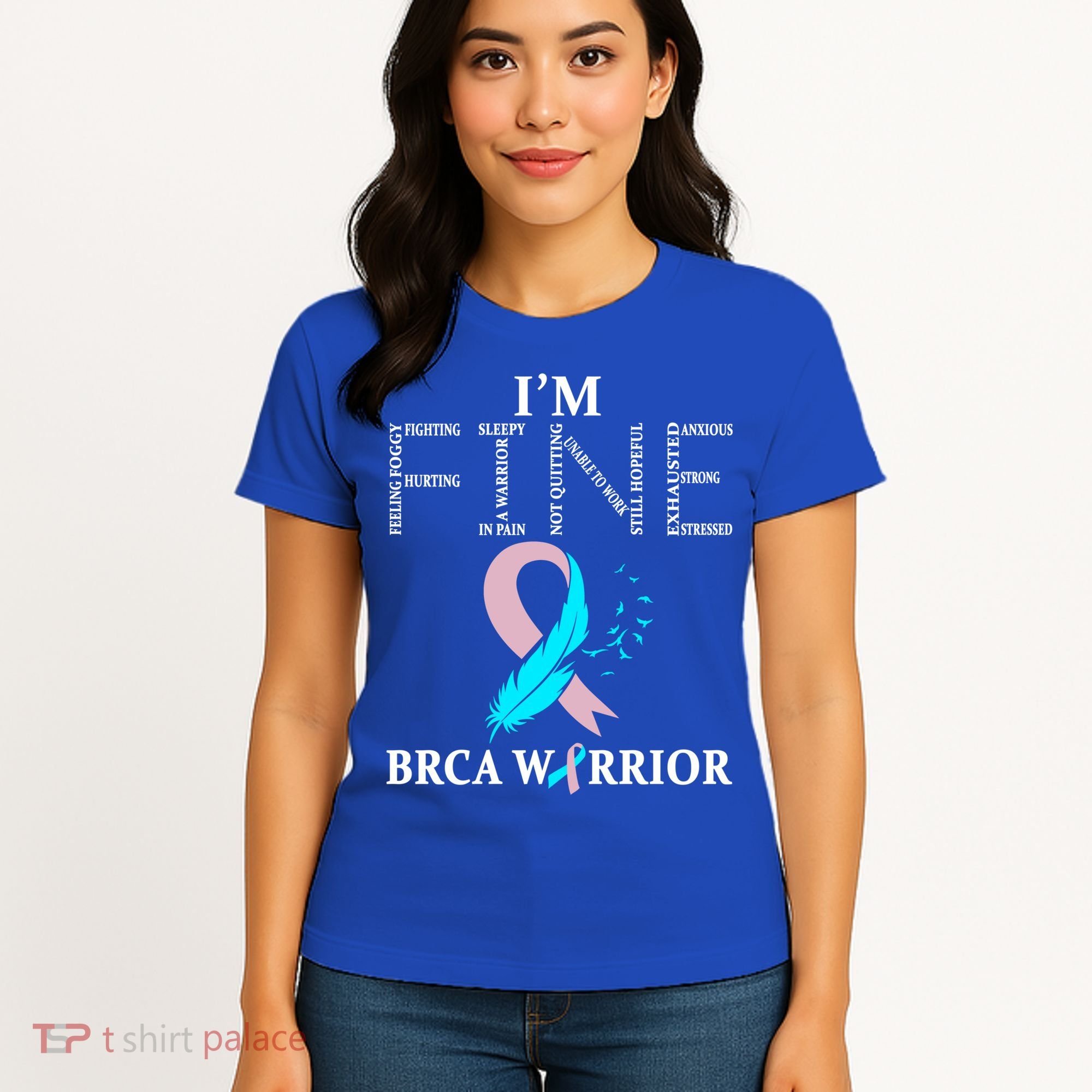 Brca Warrior I'm Fine Breast Cancer Awareness Gift Women's T-Shirt