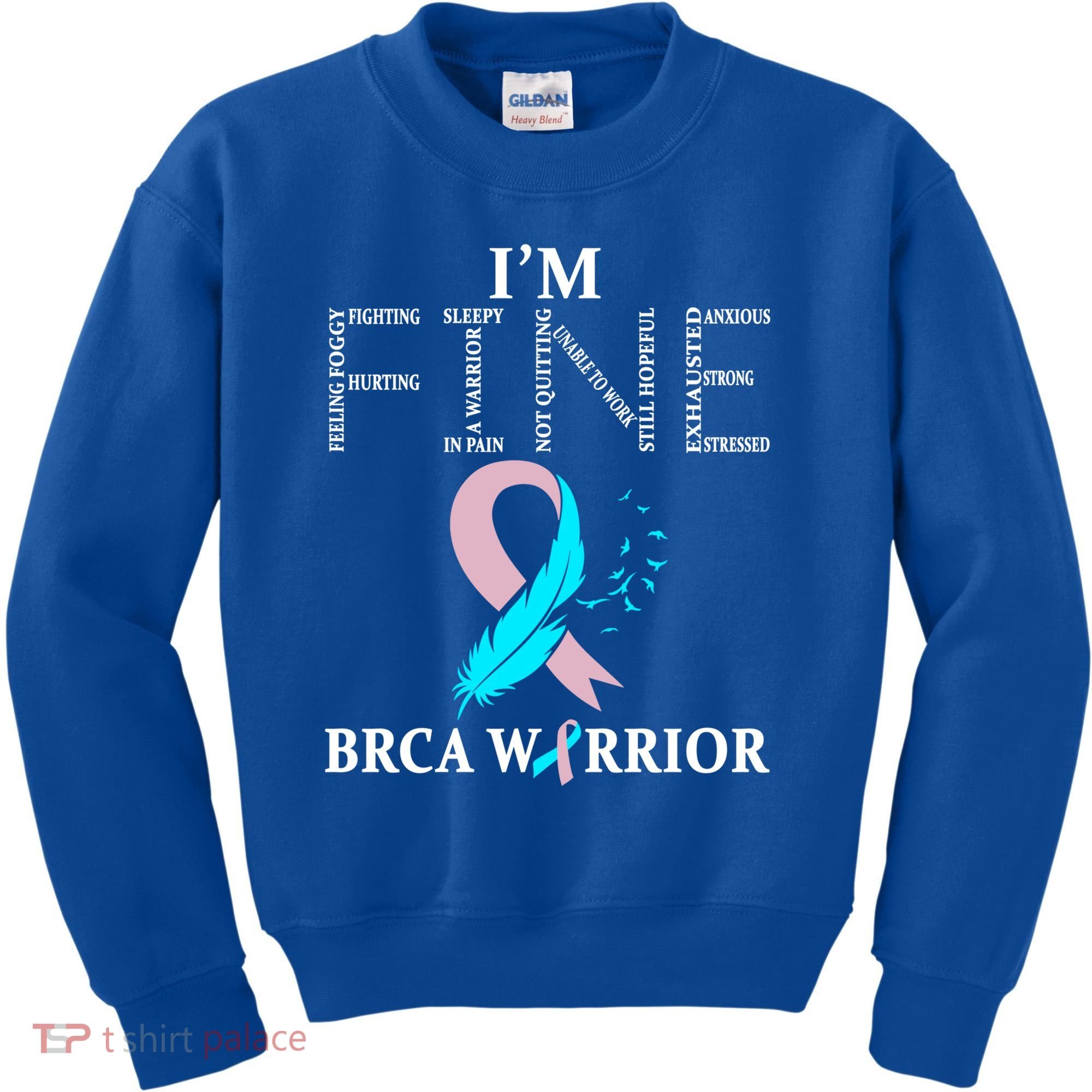 Brca Warrior I'm Fine Breast Cancer Awareness Gift Kids Sweatshirt