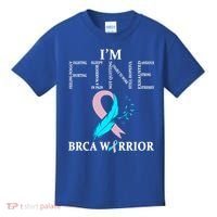 Brca Warrior I'm Fine Breast Cancer Awareness Gift Kids T-Shirt thumb 0