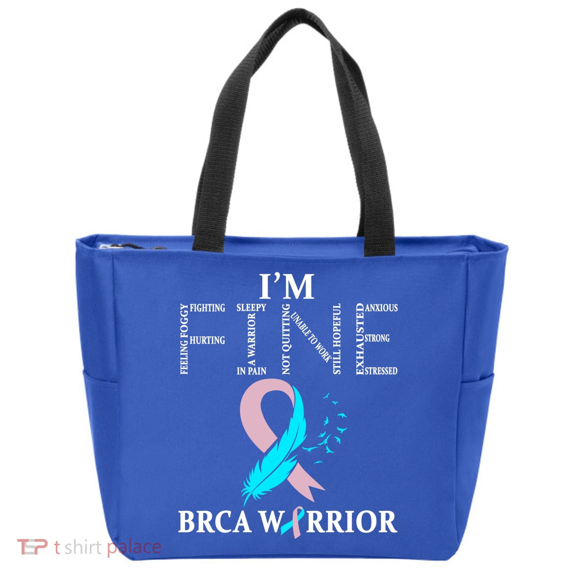 Brca Warrior I'm Fine Breast Cancer Awareness Gift Tote Bag