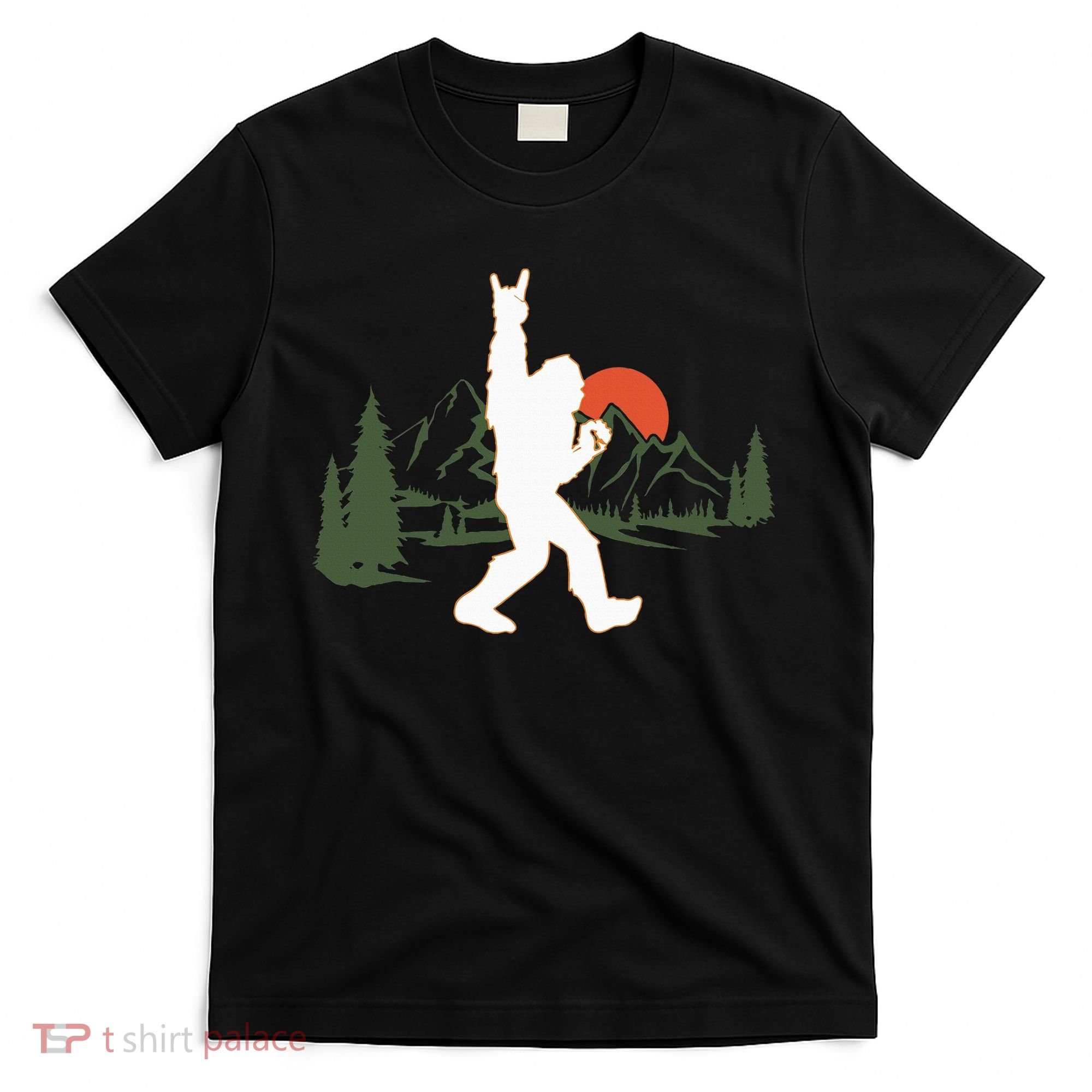 Bigfoot Walking in The Forest Vintage Sasquatch T-Shirt