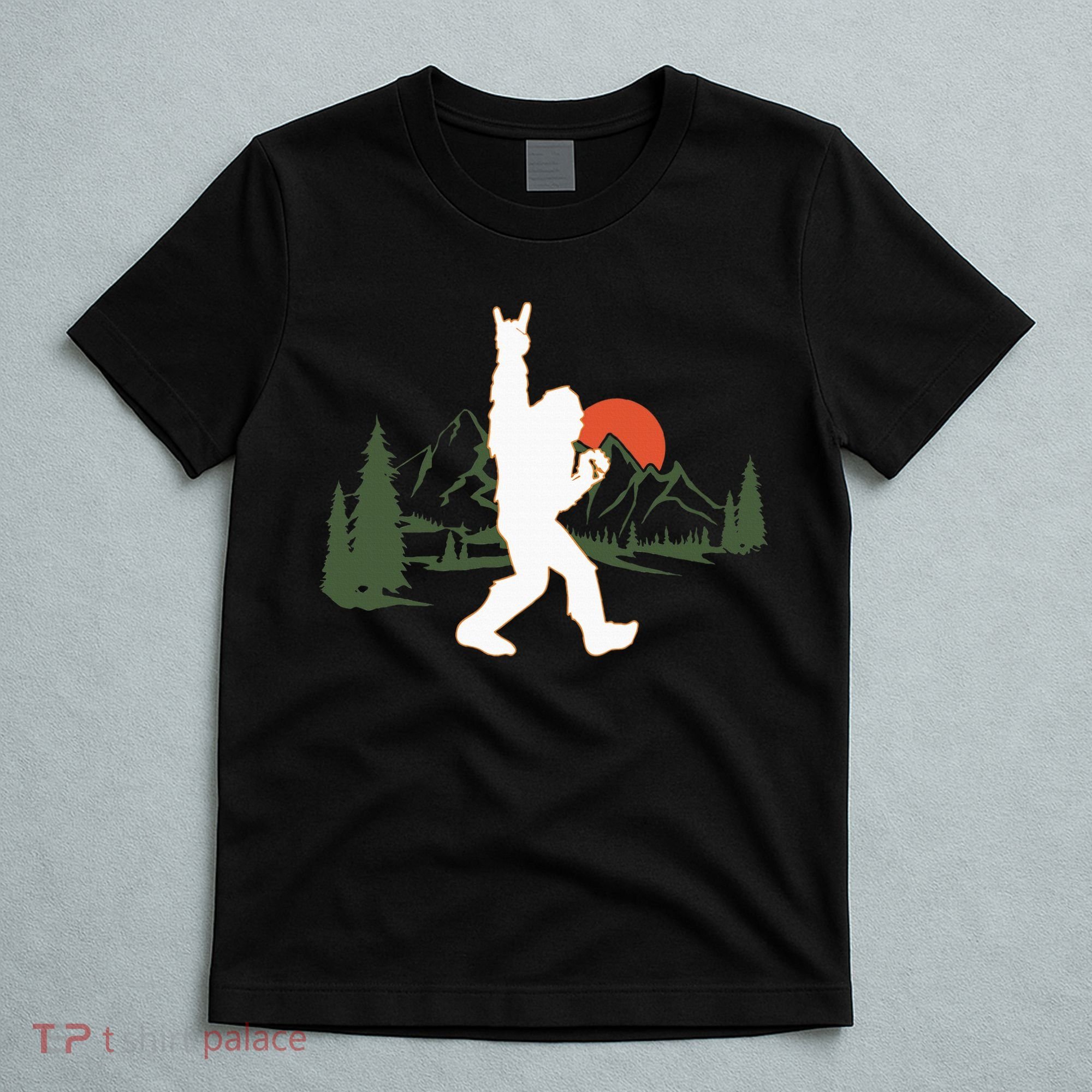 Bigfoot Walking in The Forest Vintage Sasquatch T-Shirt