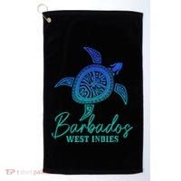 Barbados West Indies Bajan Sea Turtle Scuba Diving Golf Towel thumb 0