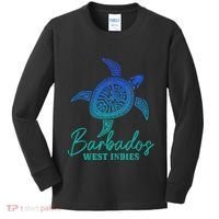 Barbados West Indies Bajan Sea Turtle Scuba Diving Kids Long Sleeve Shirt thumb 0