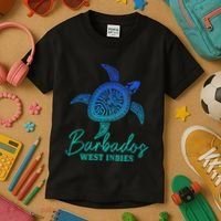 Barbados West Indies Bajan Sea Turtle Scuba Diving Kids T-Shirt thumb 3