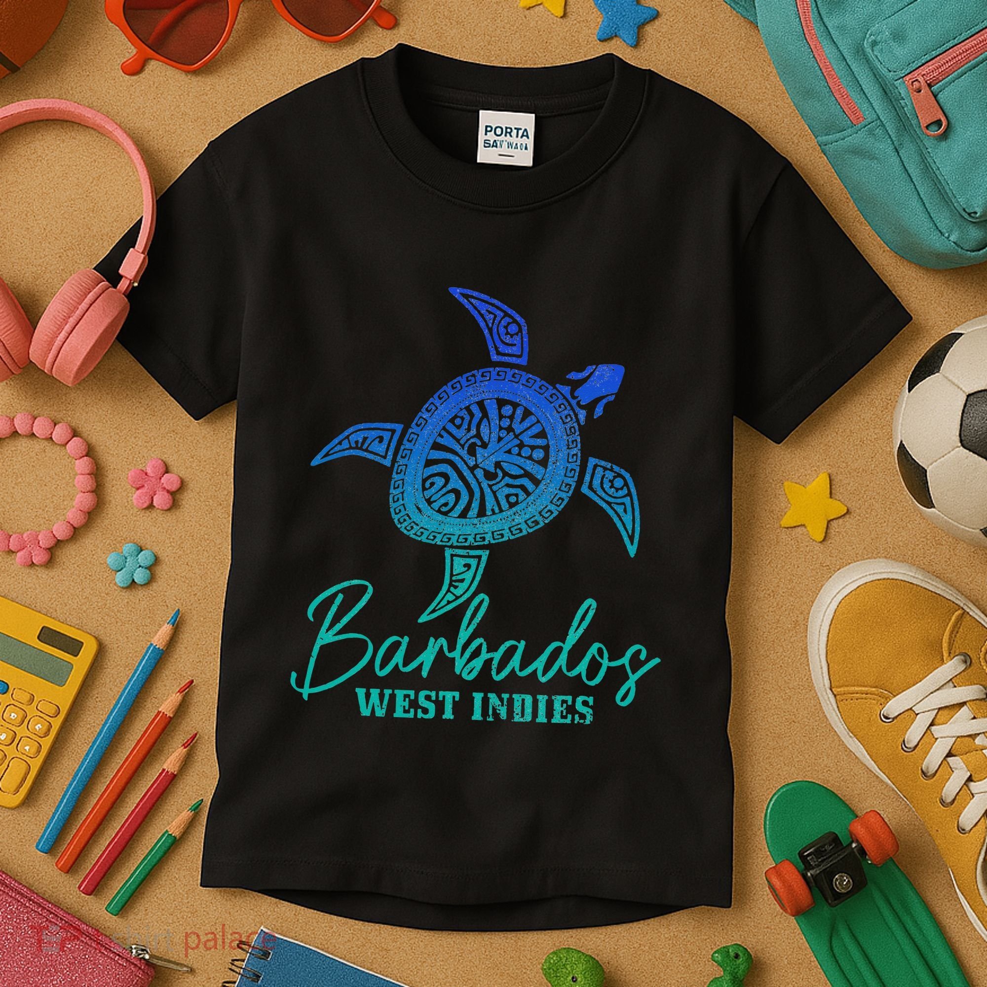 Barbados West Indies Bajan Sea Turtle Scuba Diving Kids T-Shirt