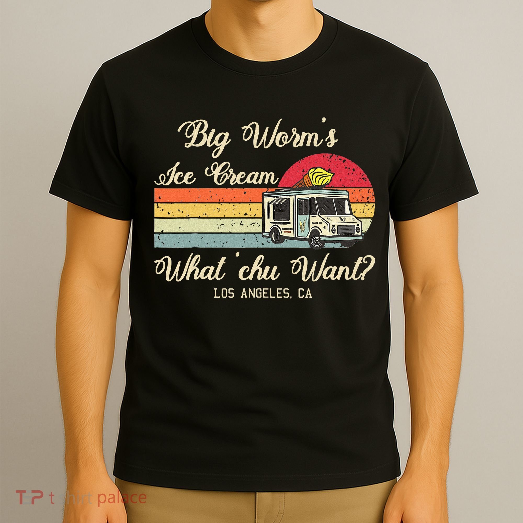 Big Worms Ice Cream Funny Retro Vintage Style T-Shirt
