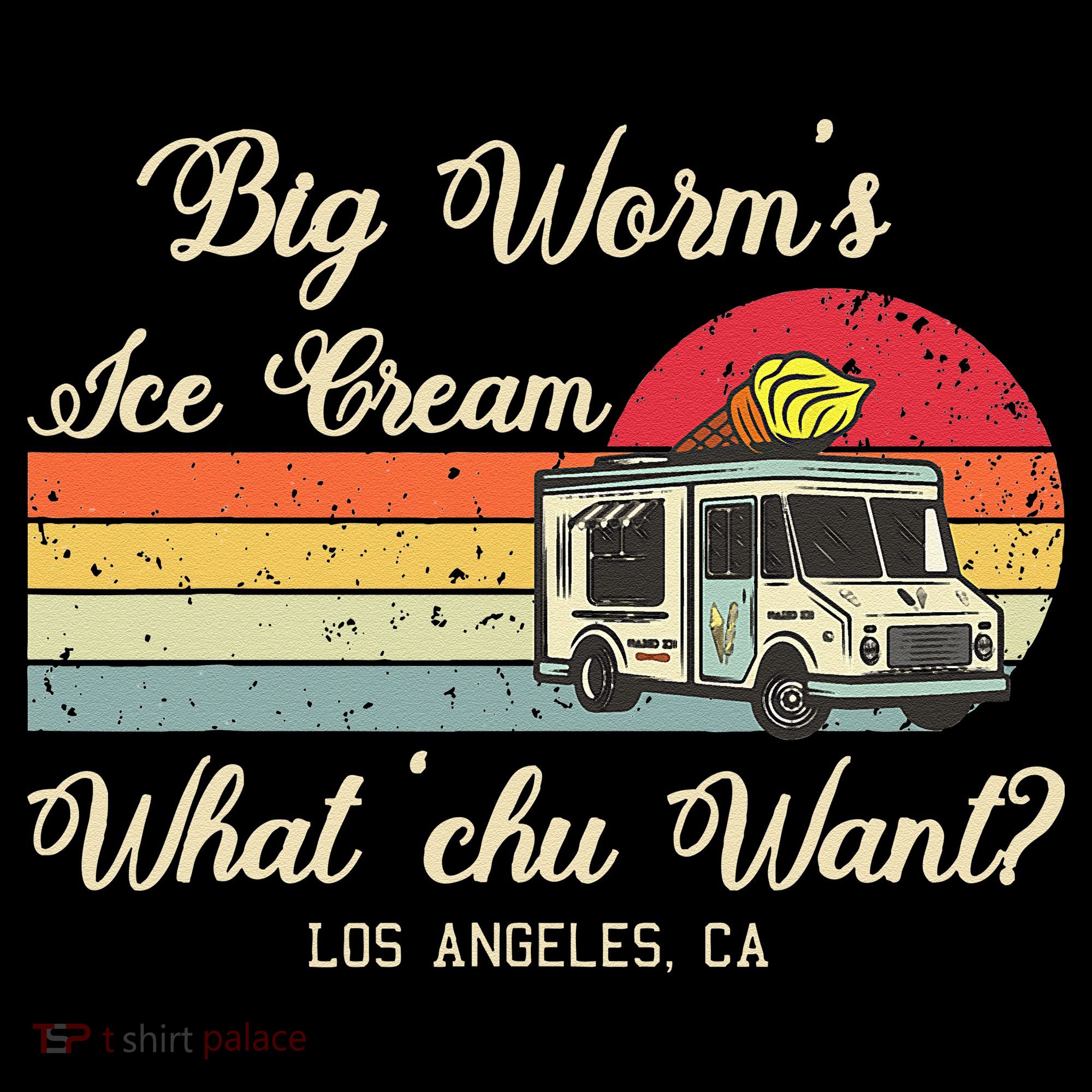 Big Worms Ice Cream Funny Retro Vintage Style T-Shirt