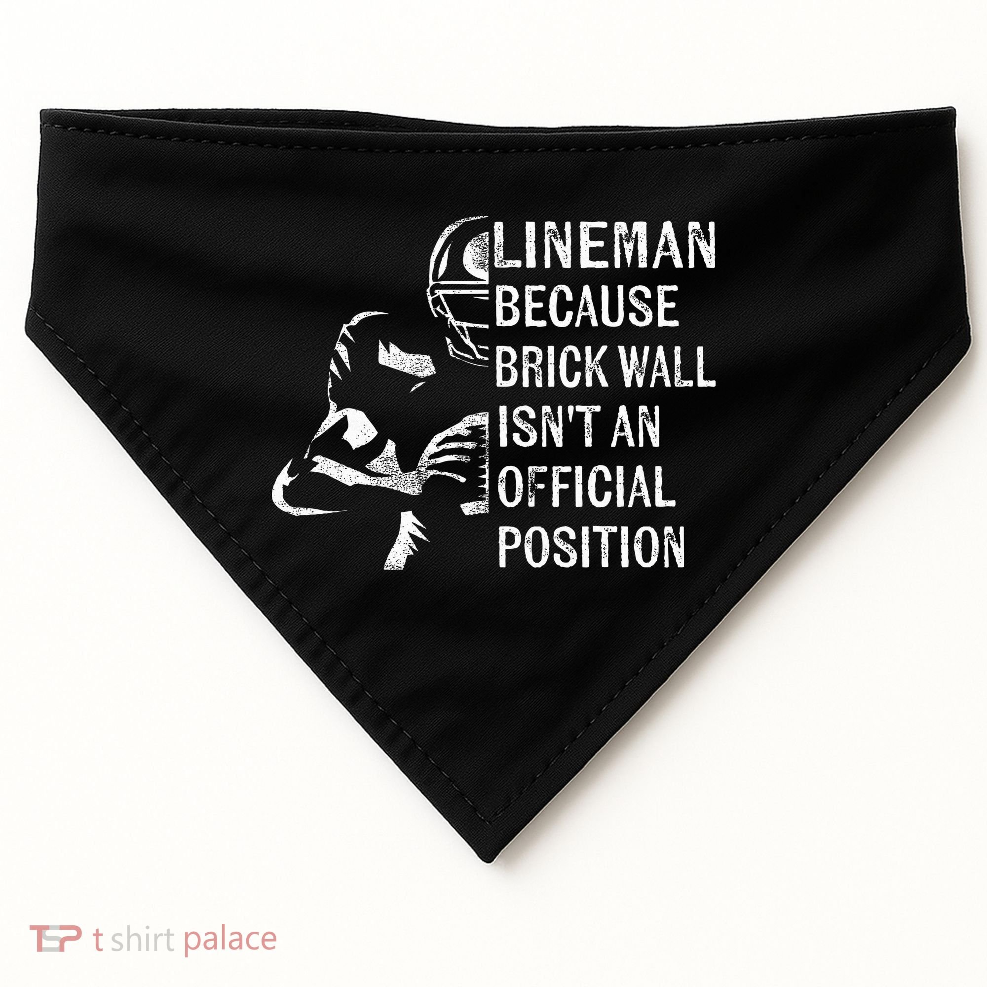 Brick Wall Isnt An Position Football Lineman Gifts USA-Made Doggie Bandana