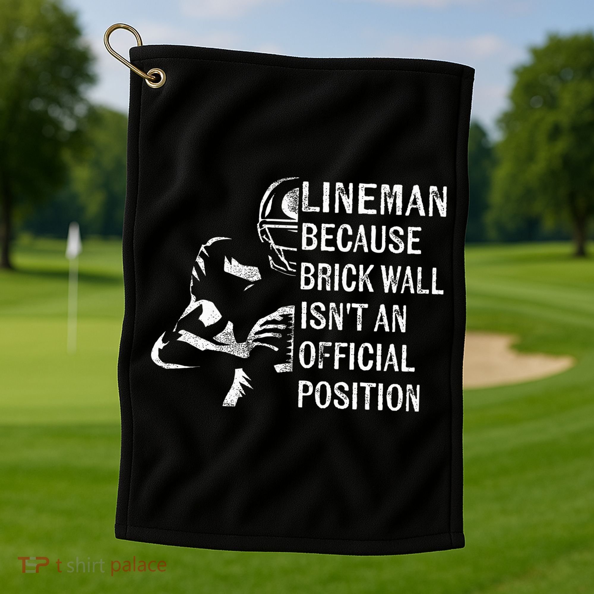 Brick Wall Isnt An Position Football Lineman Gifts Golf Towel