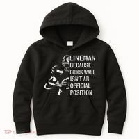 Brick Wall Isnt An Position Football Lineman Gifts Kids Hoodie thumb 0
