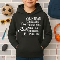 Brick Wall Isnt An Position Football Lineman Gifts Kids Hoodie thumb 2