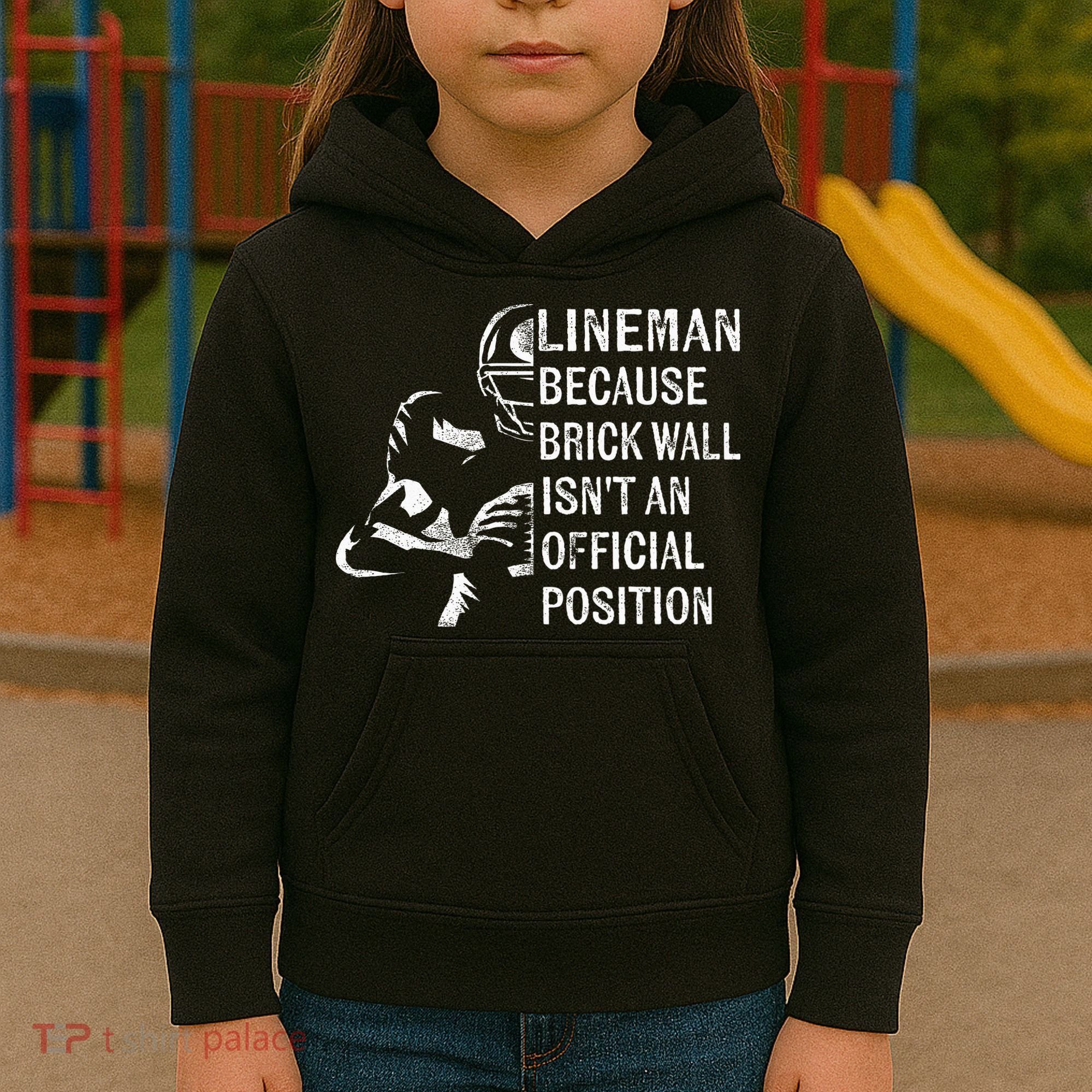 Brick Wall Isnt An Position Football Lineman Gifts Kids Hoodie