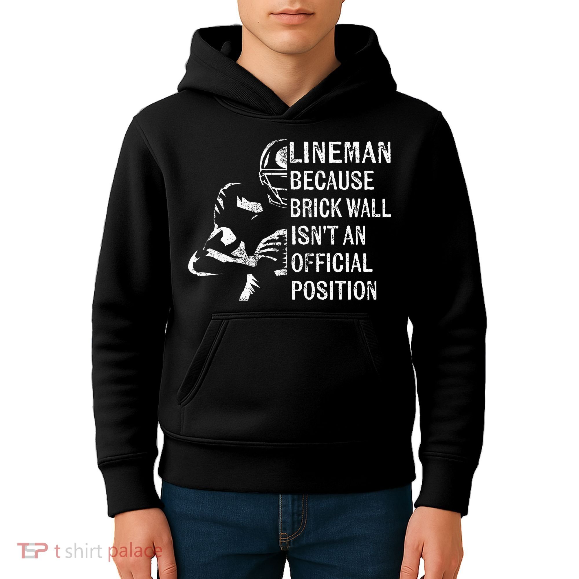 Brick Wall Isnt An Position Football Lineman Gifts Kids Hoodie