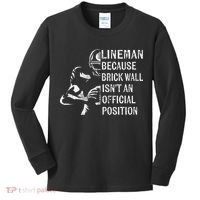 Brick Wall Isnt An Position Football Lineman Gifts Kids Long Sleeve Shirt thumb 0