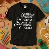 Brick Wall Isnt An Position Football Lineman Gifts Kids T-Shirt thumb 3
