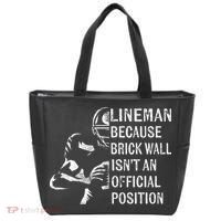 Brick Wall Isnt An Position Football Lineman Gifts Tote Bag thumb 0