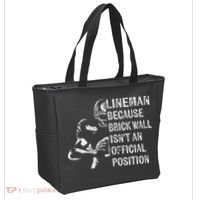 Brick Wall Isnt An Position Football Lineman Gifts Tote Bag thumb 2