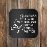 Brick Wall Isn't An Position Football Lineman Gifts Coaster thumb 0