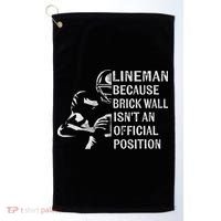 Brick Wall Isn't An Position Football Lineman Gifts Golf Towel thumb 0